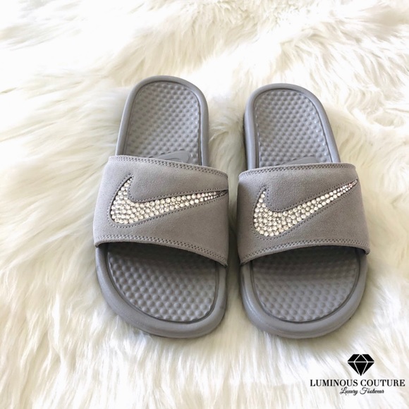Swarovski® Nike Benassi JDI Leather Sandal Slide - Picture 3 of 8